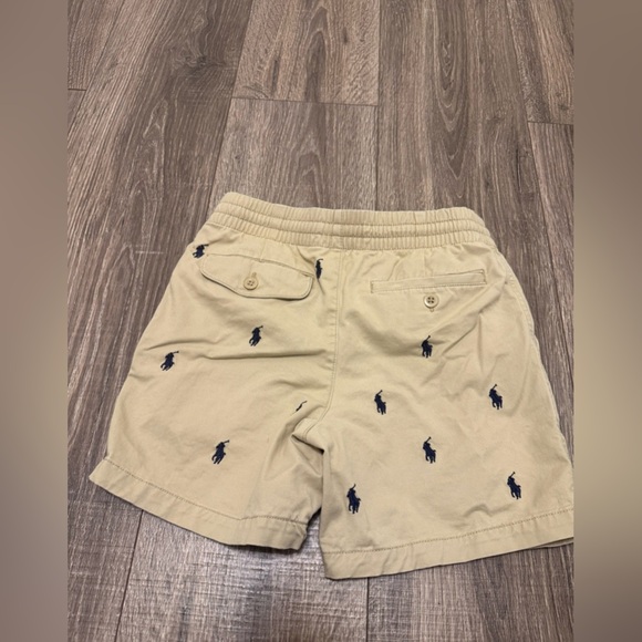 Polo Ralph Lauren Boys Beige Khaki Navy Blue  Logo Shorts Size 10 - Picture 5 of 5